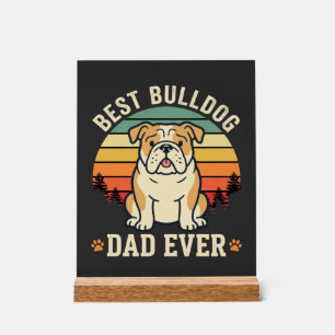 Beste Bulldog Vader Ooit Retro Vector Acryl Bord