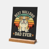 Beste Bulldog Vader Ooit Retro Vector Acryl Bord (Hoek)