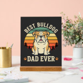 Beste Bulldog Vader Ooit Retro Vector Acryl Bord (Huwelijk)