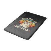 Beste Bulldog Vader Ooit Retro Vector Badmat (Gekanteld)