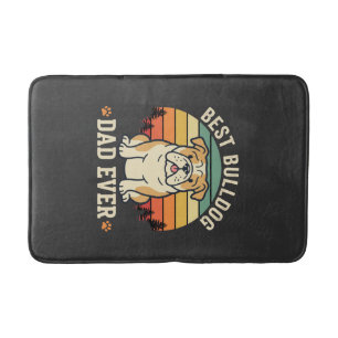 Beste Bulldog Vader Ooit Retro Vector Badmat