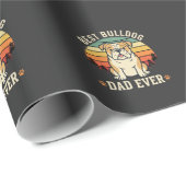 Beste Bulldog Vader Ooit Retro Vector Cadeaupapier (Rol Hoek)