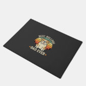 Beste Bulldog Vader Ooit Retro Vector Deurmat (Schuin)