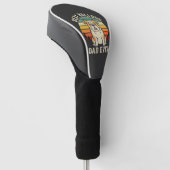Beste Bulldog Vader Ooit Retro Vector Golfheadcover (Schuin)