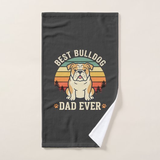 Beste Bulldog Vader Ooit Retro Vector Handdoek (Handdoek)
