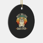 Beste Bulldog Vader Ooit Retro Vector Keramisch Ornament (Rechts)