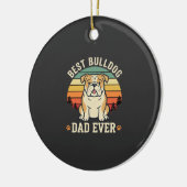 Beste Bulldog Vader Ooit Retro Vector Keramisch Ornament (Links)