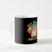 Beste Bulldog Vader Ooit Retro Vector Koffiemok (Voorkant links)