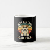 Beste Bulldog Vader Ooit Retro Vector Koffiemok (Center)
