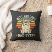 Beste Bulldog Vader Ooit Retro Vector Kussen (Deken)
