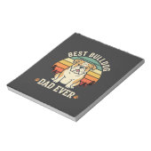 Beste Bulldog Vader Ooit Retro Vector Notitieblok (Linkerzijde)