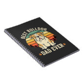 Beste Bulldog Vader Ooit Retro Vector Notitieboek (Rechterzijde)