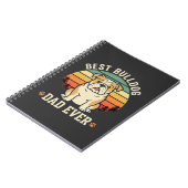 Beste Bulldog Vader Ooit Retro Vector Notitieboek (Linkerzijde)