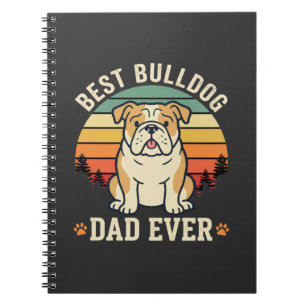 Beste Bulldog Vader Ooit Retro Vector Notitieboek