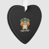 Beste Bulldog Vader Ooit Retro Vector Ornament (voorkant)
