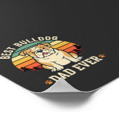 Beste Bulldog Vader Ooit Retro Vector Poster (Hoek)
