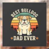 Beste Bulldog Vader Ooit Retro Vector Raamsticker (Vel 2)