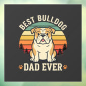 Beste Bulldog Vader Ooit Retro Vector Raamsticker (Vel 3)