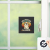 Beste Bulldog Vader Ooit Retro Vector Raamsticker (Huis)