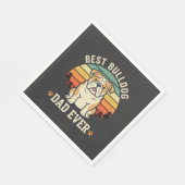 Beste Bulldog Vader Ooit Retro Vector Servet (Hoek)