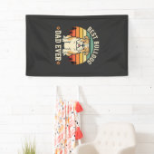 Beste Bulldog Vader Ooit Retro Vector Spandoek (Insitu)