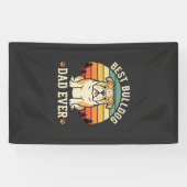 Beste Bulldog Vader Ooit Retro Vector Spandoek (Horizontaal)