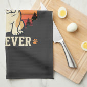 Beste Bulldog Vader Ooit Retro Vector Theedoek (Quarter Fold)