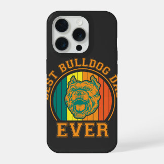 Beste Bulldog Vader Ooit Retro Vintage Vaderdag iPhone 15 Pro Case