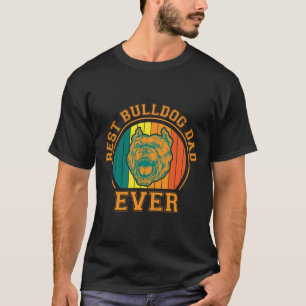 Beste Bulldog Vader Ooit Retro Vintage Vaderdag T-shirt