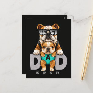 Beste Bulldog Vader Ooit – Schattige Bulldog Vader Feestdagenkaart