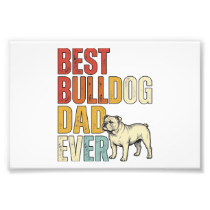 Beste Bulldog Vader Ooit Vintage Gravure Shirt Ont Foto Afdruk