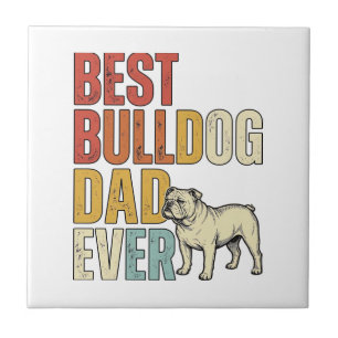 Beste Bulldog Vader Ooit Vintage Gravure Shirt Ont Tegeltje