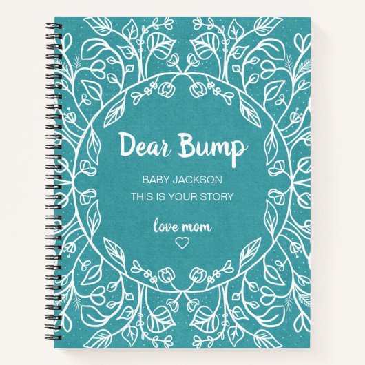 Beste Bump Floral Pregnancy Keepslag Diary Notitieboek (Voorkant)