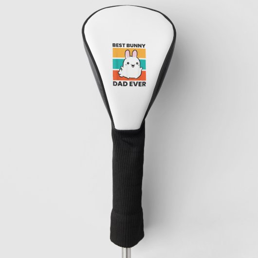 Beste Bunny Dad Ooit Konijn schattig konijn Golfheadcover (Voorkant)