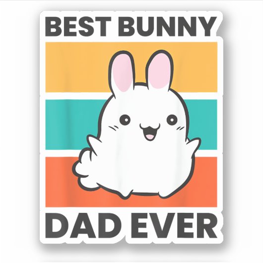 Beste Bunny Dad Ooit Konijn schattig konijn Sticker (Voorkant)
