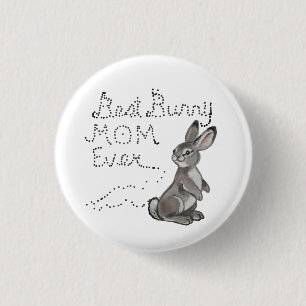 Beste Bunny Mam ooit Cute Rabbit Text Moederdag Ronde Button 3,2 Cm