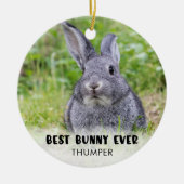 BESTE BUNNY OOIT Rabbit Foto gepersonaliseerd Keramisch Ornament (Voorkant)