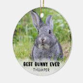 BESTE BUNNY OOIT Rabbit Foto gepersonaliseerd Keramisch Ornament (Links)