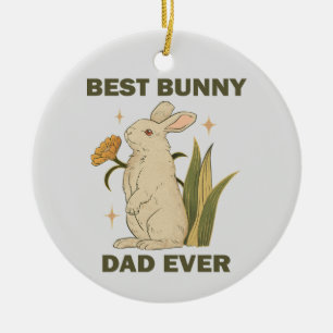 Beste Bunny Papa Ooit Vaderdag Humor Uitspraken  Keramisch Ornament
