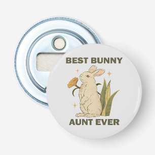 Beste Bunny Tante Ooit Schattige Kawaii Familie Fe Button Flesopener