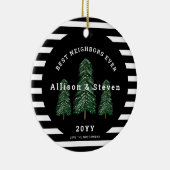 Beste buren ooit elegante dennenbomen kerst keramisch ornament (Rechts)