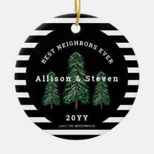 Beste buren ooit elegante dennenbomen kerst keramisch ornament