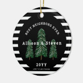 Beste buren ooit elegante dennenbomen kerst keramisch ornament (Links)