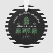 Beste buren ooit elegante dennenbomen kerst ornament (voorkant)