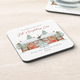 Beste buren ooit geïllustreerd Kerstmis Bier Onderzetter
