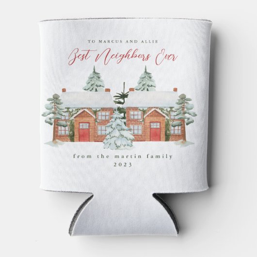 Beste buren ooit geïllustreerd Kerstmis Blikjeskoeler (Voorkant)