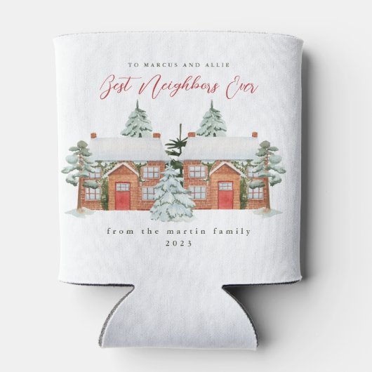 Beste buren ooit geïllustreerd Kerstmis Blikjeskoeler (Achterkant)