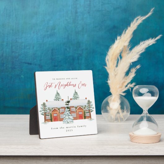 Beste buren ooit geïllustreerd Kerstmis Fotoplaat (Insitu)