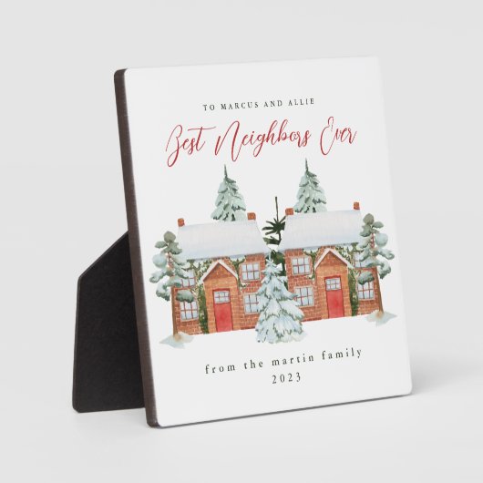 Beste buren ooit geïllustreerd Kerstmis Fotoplaat (Voorkant)