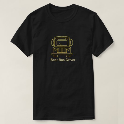 Beste buschauffeur Golden Bus Outline T-shirt (Design voorkant)